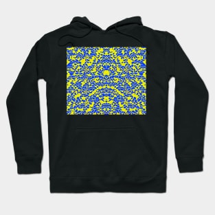 Yellow and Blue Aesthetic Abstract Pattern Hoodie